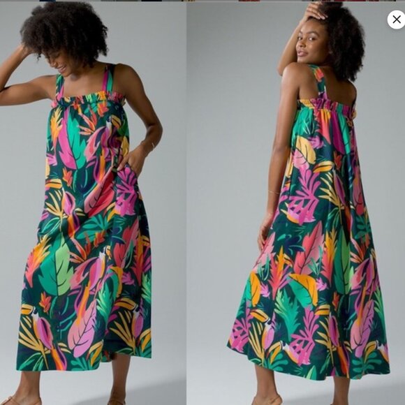 Soma Dresses & Skirts - Soma Cotton Tank Maxi Bra Dress in Toucan Touch This Green | Sz XS